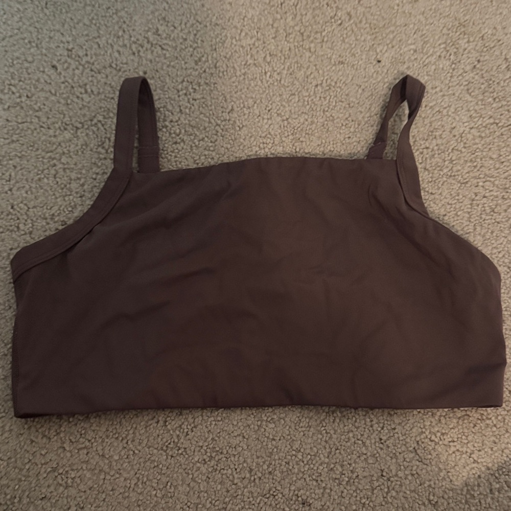 Aerie Offline Brown Medium Support square neck sports Bra